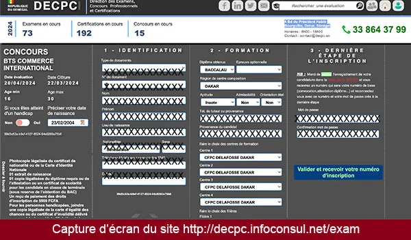 Comment s'inscrire sur www.decpc.sn ?
